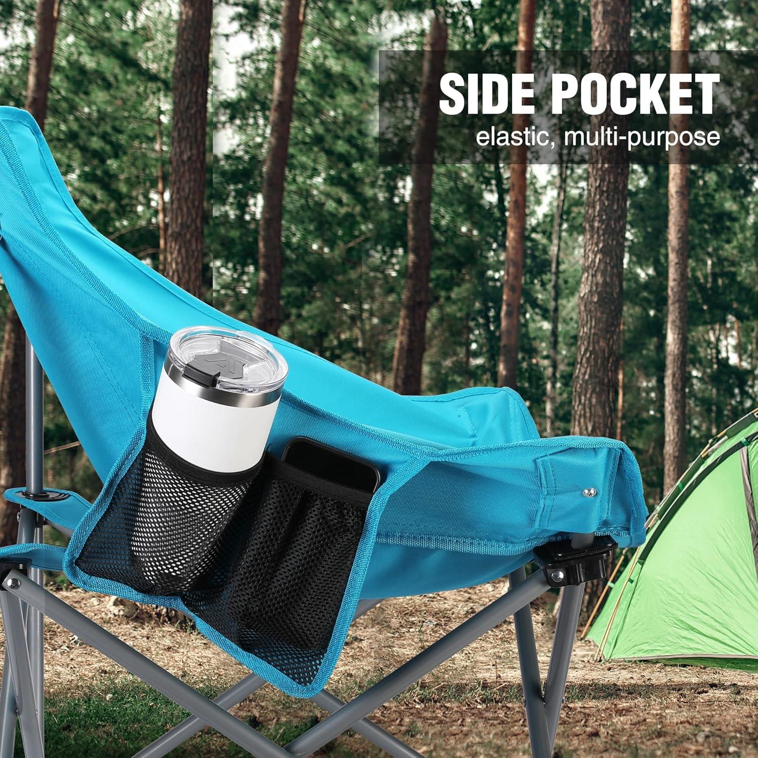 image:imageVILLEY Camping Chair Beach Folding Chair Outdoor Lawn Portable Lightweight Chair Foldable Chair with Carry Bag for Outside Hiking Fishing Travel Beach and Sports BlueBlue