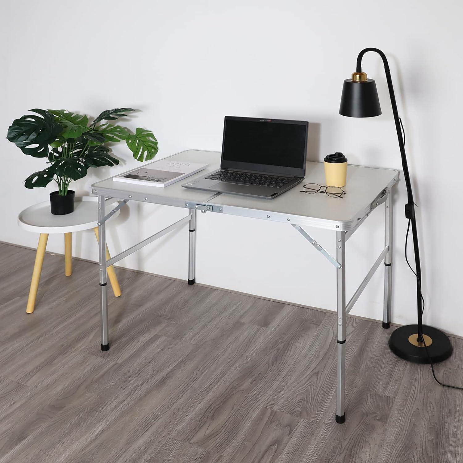 image:imageVILLEY Folding Camping Table 3ft Small Portable Lightweight Outdoor Table with Aluminum Adjustable Legs for Travel Picnic Cooking Beach3ft36L x 23W 2 Height 1627