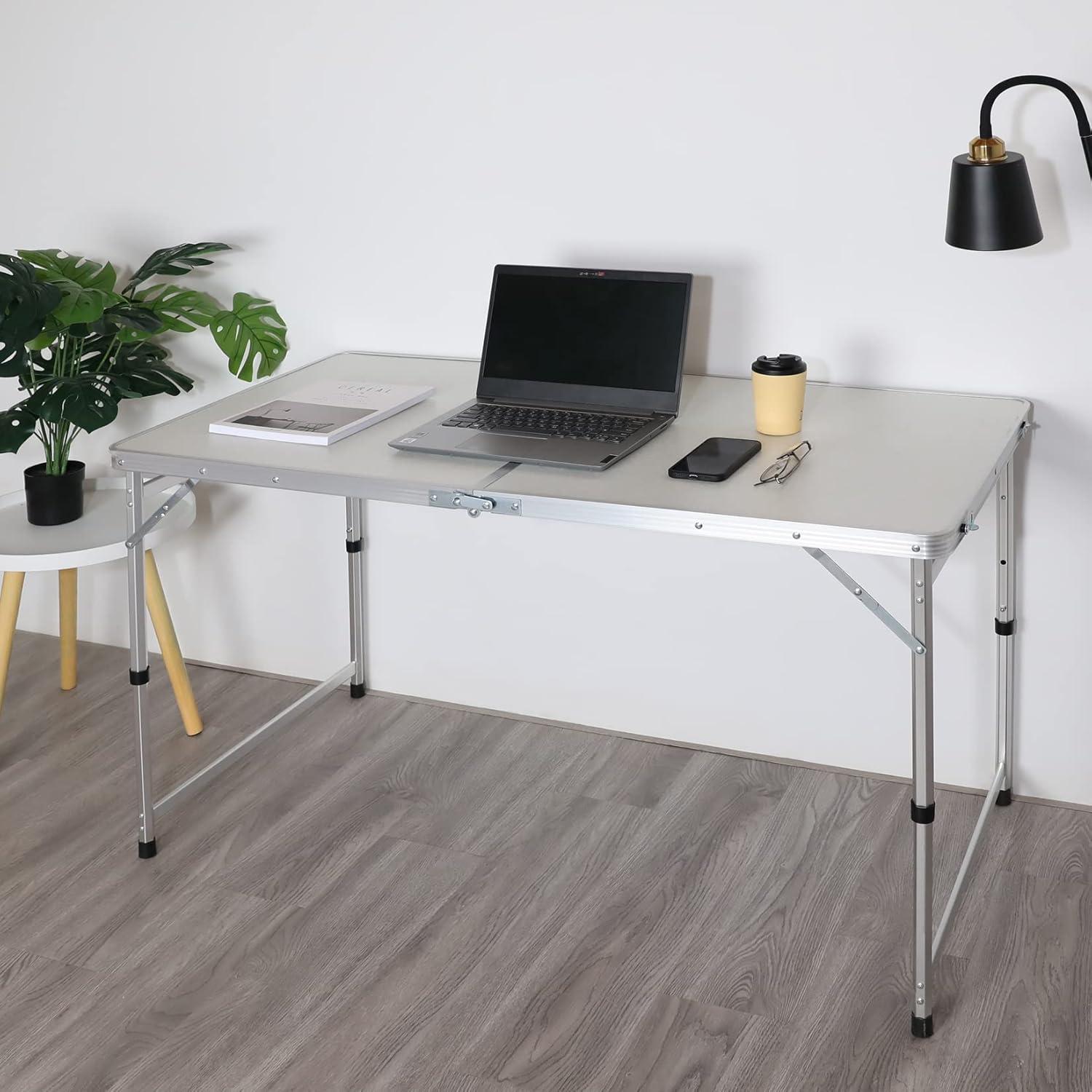 image:imageVILLEY Folding Camping Table 3ft Small Portable Lightweight Outdoor Table with Aluminum Adjustable Legs for Travel Picnic Cooking Beach4ft48L x 23W 3 Height 212427