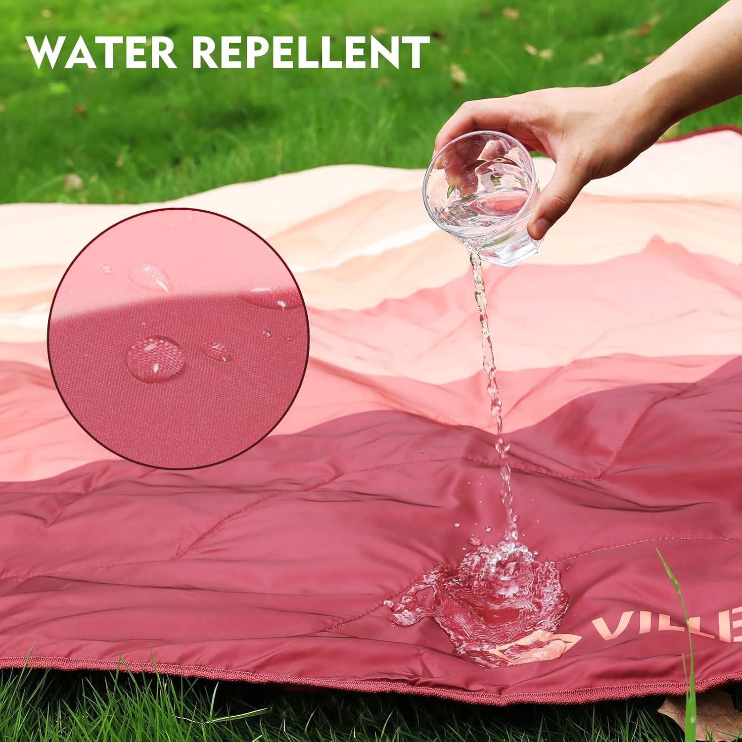 image:imageVILLEY Picnic Blanket 3Layer Camping Blanket 52x75 Machine Washable Water Repellent and Sandproof Packable and Portable for Camping Travel Park Beach and Indoor UseBrown