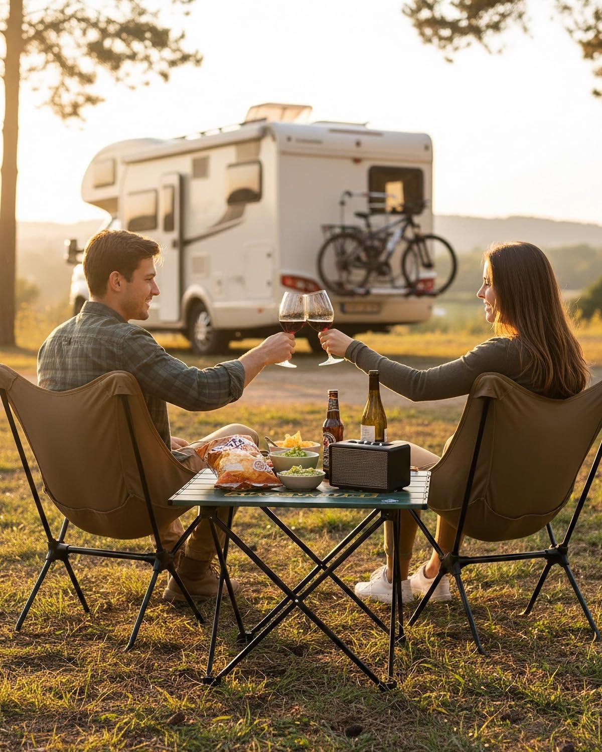 image:imageVILLEY Portable Camping Side Table Ultralight Aluminum Folding Beach Table with Carry Bag for Outdoor Cooking Picnic Camp Boat TravelGreen
