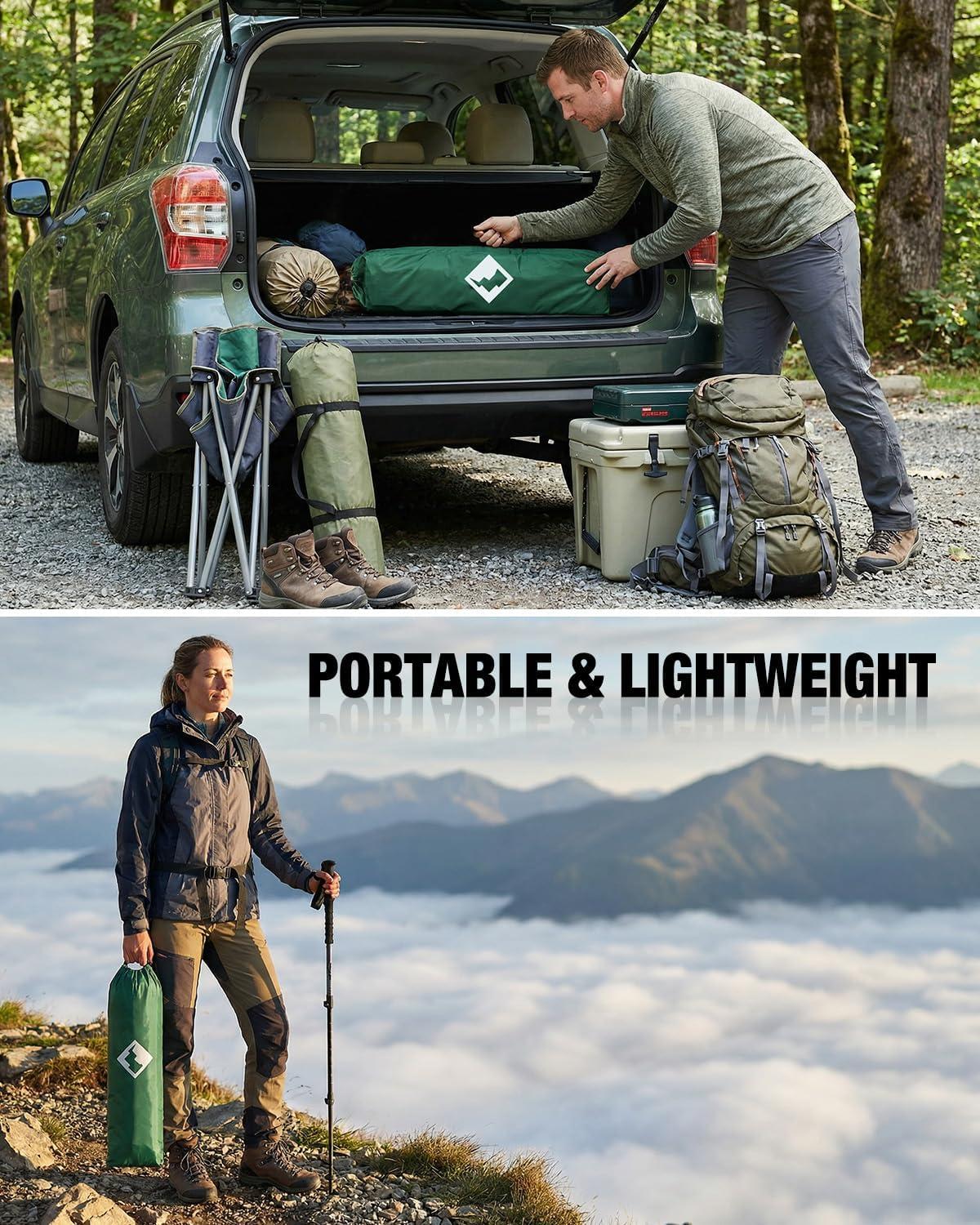 image:imageVILLEY Portable Camping Side Table Ultralight Aluminum Folding Beach Table with Carry Bag for Outdoor Cooking Picnic Camp Boat TravelGreen