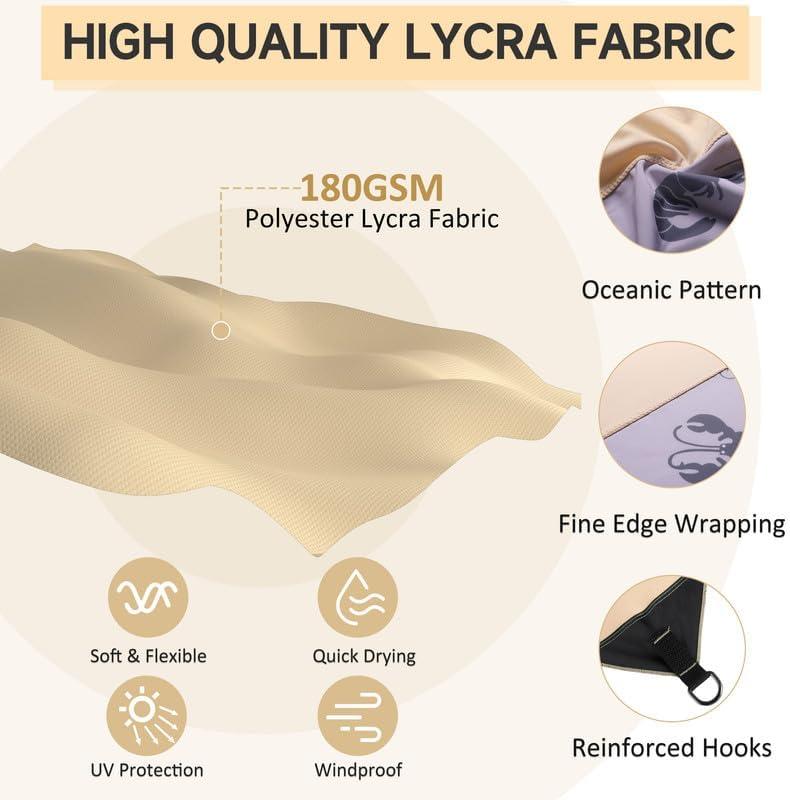 image:imageVilley Beach Tent Sun Shelter with UPF50 Protection 87FT Portable Sun Shade with 2 Stability Poles 8 Ground Pegs 4 Sandbags and Sand Shovel Outdoor Beach Canopy for Camping Trips PicnicsKhaki