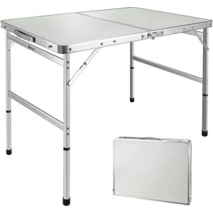 image:imageVILLEY Folding Camping Table 3ft Small Portable Lightweight Outdoor Table with Aluminum Adjustable Legs for Travel Picnic Cooking Beach3ft36L x 23W 2 Height 1627