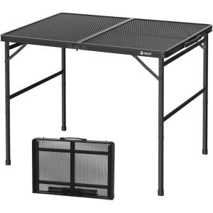 image:imageVILLEY Grill Table 3ft Folding Camping Table with Aluminum Adjustable Legs Portable Lightweight Camp Table for Beach Picnics and Outdoor CookingBlack