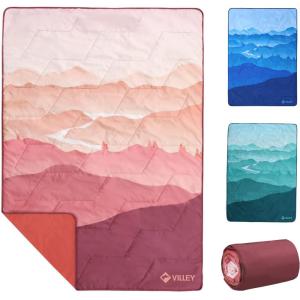 image:imageVILLEY Picnic Blanket 3Layer Camping Blanket 52x75 Machine Washable Water Repellent and Sandproof Packable and Portable for Camping Travel Park Beach and Indoor UseBrown