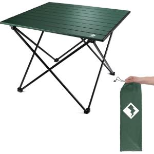 image:imageVILLEY Portable Camping Side Table Ultralight Aluminum Folding Beach Table with Carry Bag for Outdoor Cooking Picnic Camp Boat TravelGreen